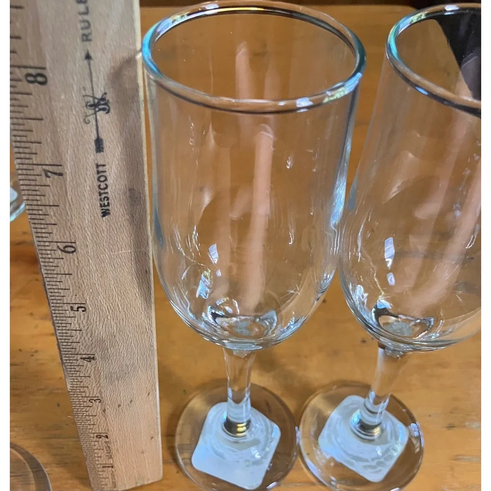 NWT Pier 1 Champagne Flutes OS Clear Glass Set of 2 Turkey 2043158